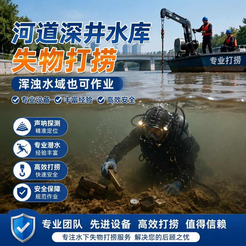 河道深井水库失物打捞,浑浊水域也可作业喜德